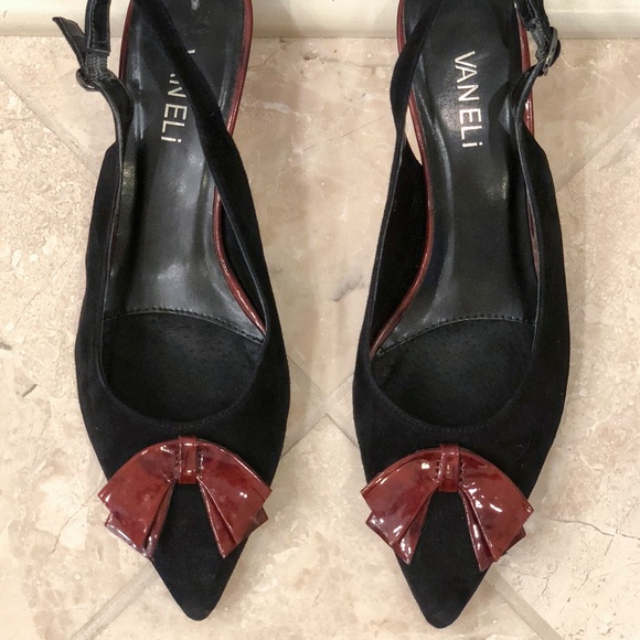 Vaneli Shoes - Vaneli suede and patent leather heel